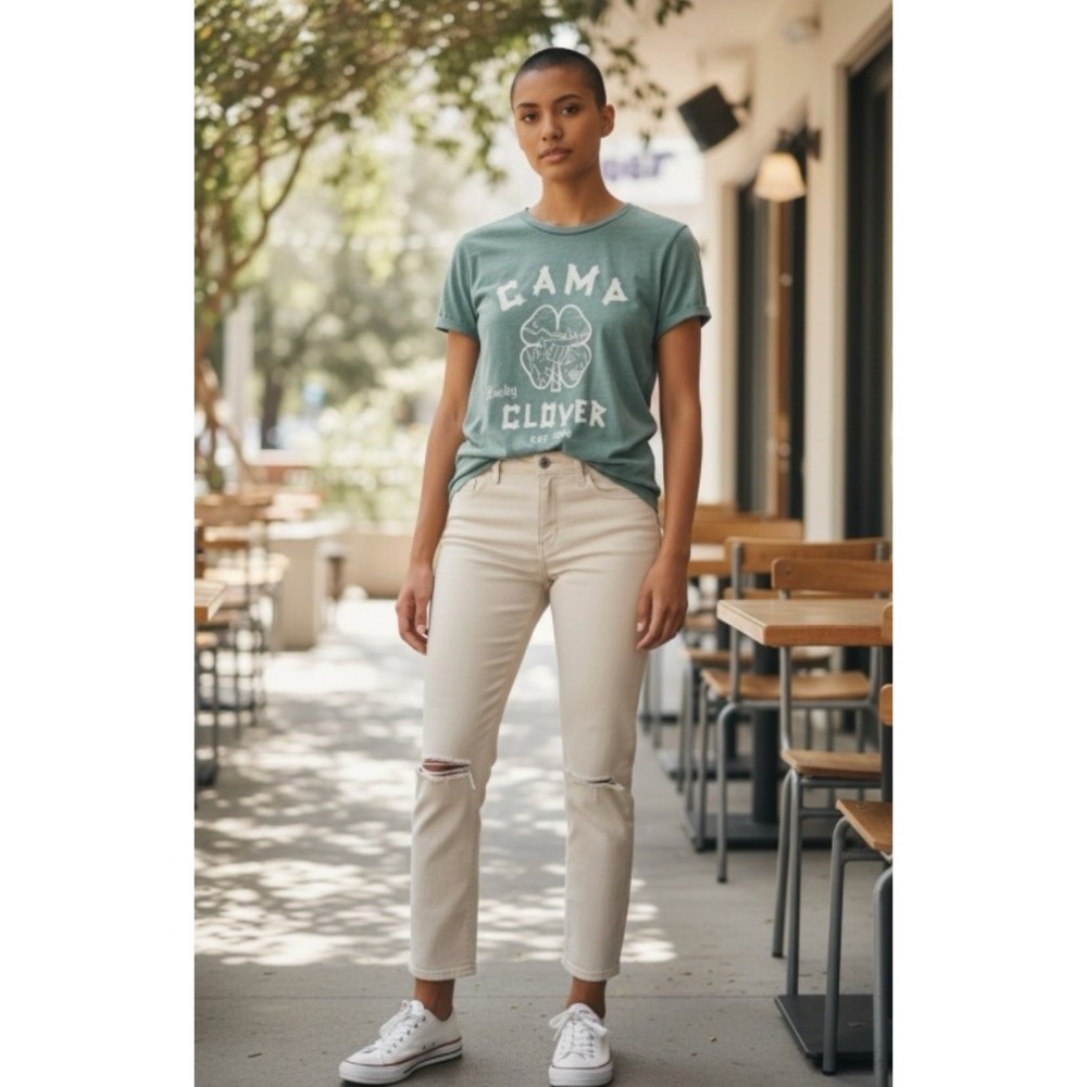 NWT Lucky Brand‎ Camp Clover Short Sleeve Tee S Green